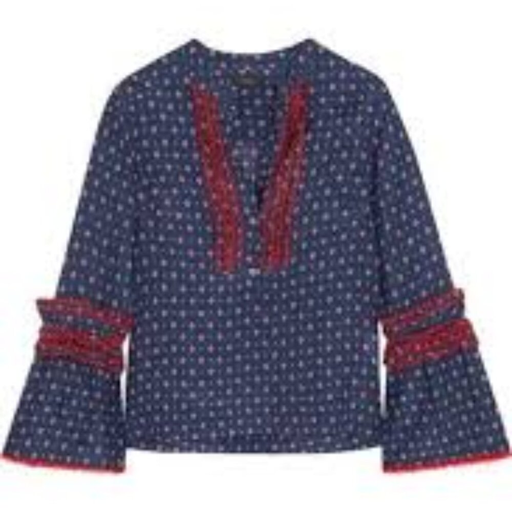 J.Crew Ludwig Embroidered Blouse -  Size 14 - MF0070